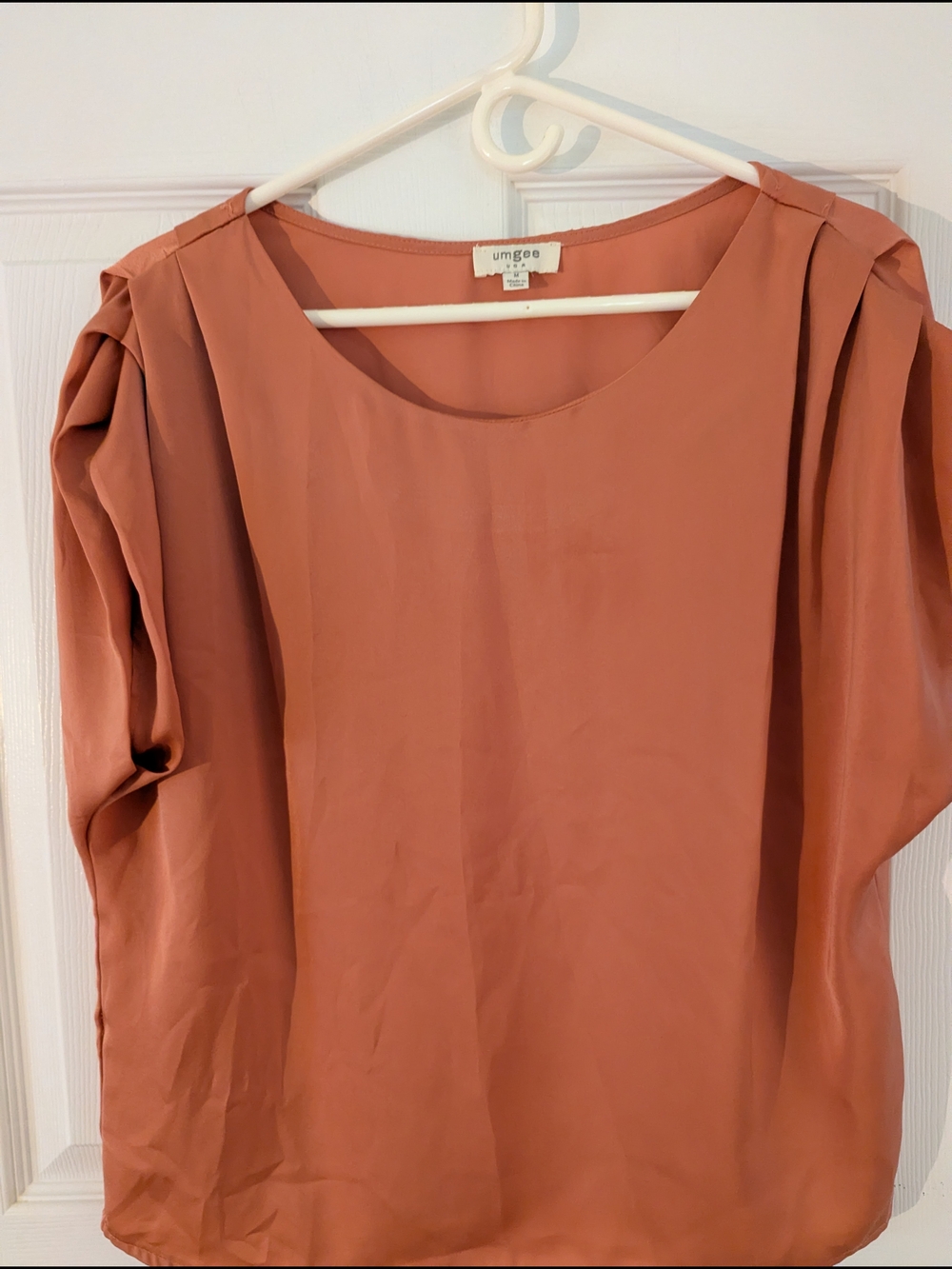 Umgee Rust Blouse - Women's Puff Sleeve Top